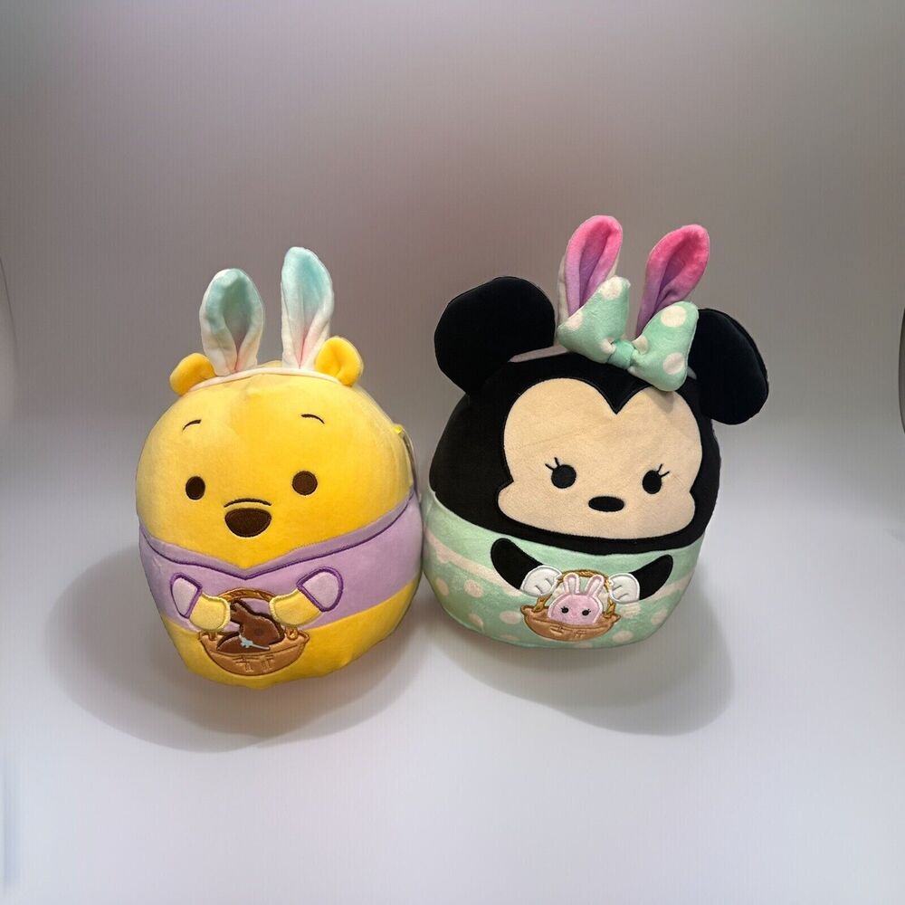 Pair Of Squishmallows Disney Easter Edition‎ Winnie The Pooh Minnie Mouse New